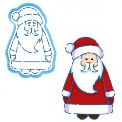 Дед Мороз Тильда вырубка с трафаретом 12,5*8,4 см (TR-2) (фото 1 из 2)