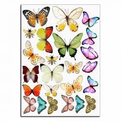 Бабочки разноцветные вафельная картинка фото