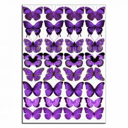 Бабочки фиолетовые вафельная картинка фото