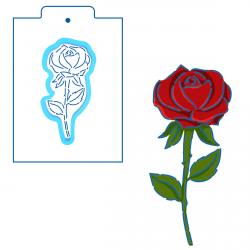 Роза вырубка с трафаретом 12,5*6 см (TR-2) фото