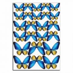 Бабочки желто-голубые 2 вафельная картинка фото