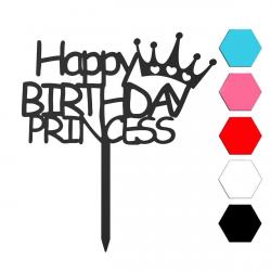 Happy Birthday Princess топпер для торта 14*8 см (3D) фото