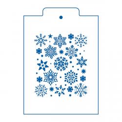 Снежинки микс фоновый трафарет для пряника (TR-2) фото