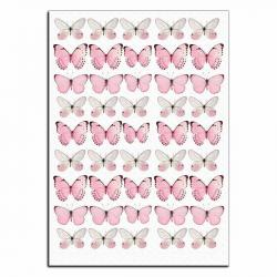 Бабочки пастельно-розовые вафельная картинка фото