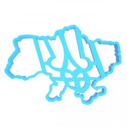 Вырубка для пряников Карта Украины с гербом 8*12 см (3D) фото