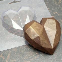 Сердце Оригами 6,5 см молд для шоколада пластик 1 шт (фото 1 из 2)