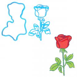 Роза вырубка с оттиском для пряников 15,6*9,7 см (3D) фото