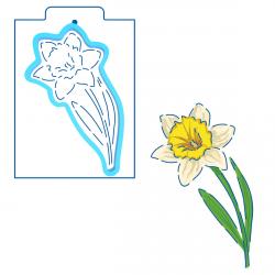 Нарцисс вырубка с трафаретом 16*10,2 см (TR-2) фото