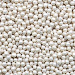 Криспи зерновые шарики в шоколаде Перламутр Mini Lux pearls pearlwhite 5 мм фото