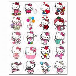 Капкейки-5 см Hello Kitty 1 вафельна картинка фото