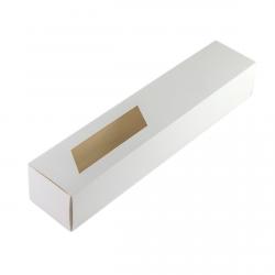 Упаковка для макаронс с окном 300*60*50 мм белая фото