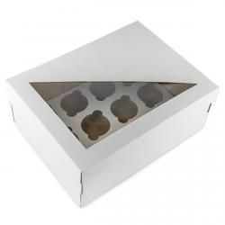 Упаковка для кексов (на 12шт) упрочненная с окном 330*255*120мм (фото 1 из 2)