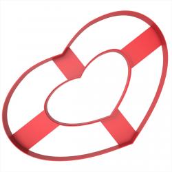 Вырубка для коржа Торт-Сердце 22*14,5 см (3D) фото