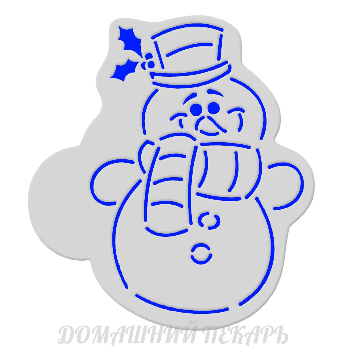 Трафарет и форма №515 (Снеговик и снегирь)