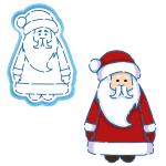 Дед Мороз Тильда вырубка с трафаретом 12,5*8,4 см (TR-2)