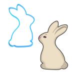 Вырубка для пряников Кролик 5 10*6 см (3D)