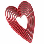Набор вырубок для пряников Сердца вытянутые от 4 до 10 см (3D)