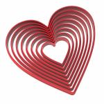 Набор вырубок для пряников Сердца от 3 до 10 см (3D)