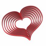 Набор вырубок для пряников Сердца широкие от 4 до 10 см (3D)