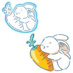 Кролик с морковкой вырубка с трафаретом 12*14 см (TR-2)