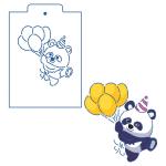 Панда с шариками трафарет для пряников 11,5*10,5 см (TR-2)