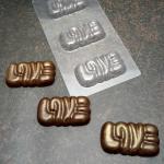 LOVE конфета молд для шоколада пластик 3 шт