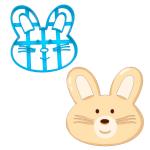 Кролик мордочка вырубка для пряников 8*8 см (3D)