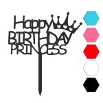 Happy Birthday Princess топпер для торта 14*8 см (3D)
