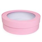 Круглая коробка для зефира 21*6 см Нежно-розовая