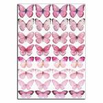 Бабочки пастельно-розовые вафельная картинка