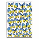 Бабочки желто-голубые 8 вафельная картинка