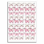 Бабочки пастельно-розовые вафельная картинка