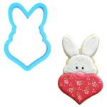 Вырубка для пряников Кролик с сердечком 9,5*6,2 см (3D)