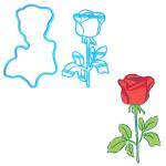 Роза вырубка с оттиском для пряников 15,6*9,7 см (3D)