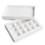 Коробка для 15 конфет 208*138*25 мм Белый фактурный картон