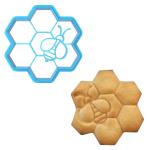 Вырубка для пряников Пчелка на сотах 7*7 см (3D)