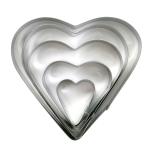 Вырубка для печенья металл Сердце 5 шт (2,8-8см)