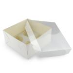 Упаковка для десертов с прозрачной крышкой 160*160*80 мм белая