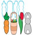 Набор вырубок Морковка, Тюльпан 12*3 см Корзинка, Кролик 12*4 см 4 шт (3D) (фото 1 из 3)