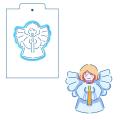 Ангел со свечой вырубка с трафаретом 10*9,5 см (TR-2) фото
