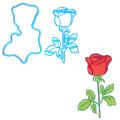 Роза вырубка с оттиском для пряников 15,6*9,7 см (3D) фото