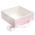 Коробка с ручками из ленты 21*21*7 см Бело-Розовая (фото 2 из 2)