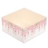 Упаковка для десертів з прозорою кришкою 160*160*80 мм Рожеві квіти (без вставки)