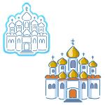 Храм 1 вырубка с трафаретом 12*10,5 см (TR-2) (фото 1 из 2)