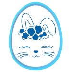 Кролик в яйце вырубка с трафаретом 10*7,5 см (TR-2)