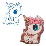 Единорог трафарет для пряников 11*9 см (TR-2)