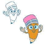 Ученый карандаш трафарет для пряника 8,5*6,5 см (TR-2)