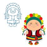 Украинка трафарет для пряников 11,5*8,5 см (TR-2)