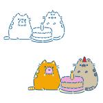 Котики с ториком трафарет для пряников 5,5*10,5 см (TR-2)