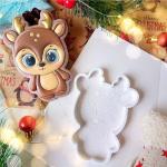 Олененок вырубка с трафаретом 11*8 см (TR-2)